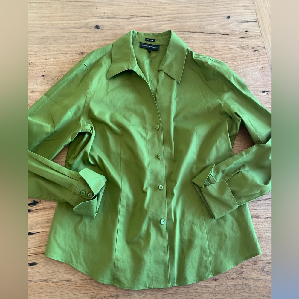 Jones New York French Cuff Green‎ Button Down Shirt Women’s 16 Preloved